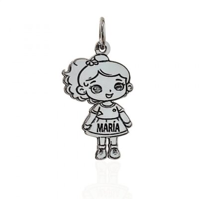 Colgante niña personalizado plata de ley