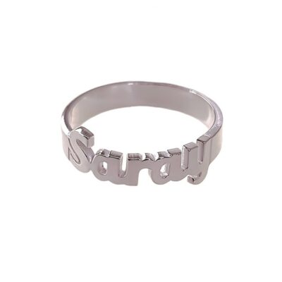 Anillo nombre personalizado plata de ley