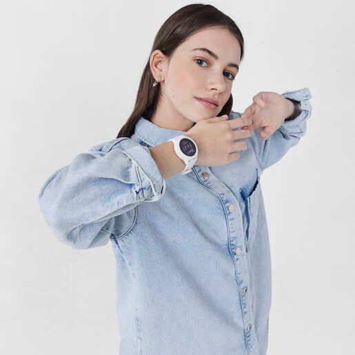 Reloj smartwatch Smarteen Connect con correa de silicona rosa