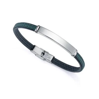 Pulsera eco Viceroy piel vegana y acero reciclado verde