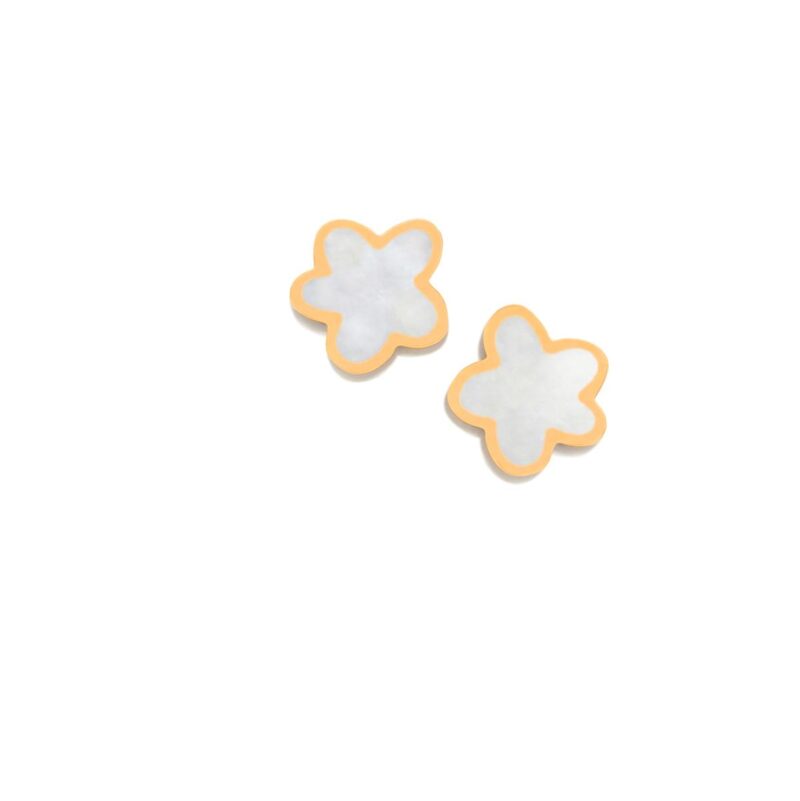 Pendientes Agatha Ruiz de la Prada plata de ley bañado oro nácar flor