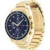 Reloj Tommy Hilfiger cronógrafo IP dorado esfera azul - Imagen 3