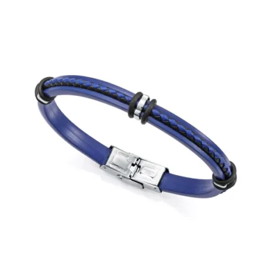 Pulsera Viceroy silicona, piel y acero color azul y negro