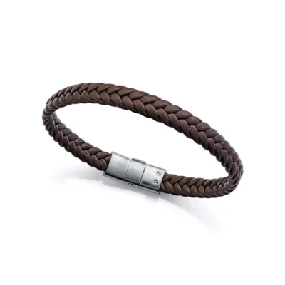 Pulsera Viceroy piel trenzada marrón y acero