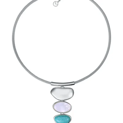 Collar Viceroy acero con piedras naturales