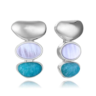 Pendientes desmontables Viceroy acero con piedras naturales