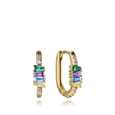 Pendientes Viceroy plata de ley aros ovalados y piedras multicolor