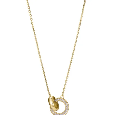 Gargantilla Viceroy plata de ley bañada en oro con aros entrelazados, tu y yo