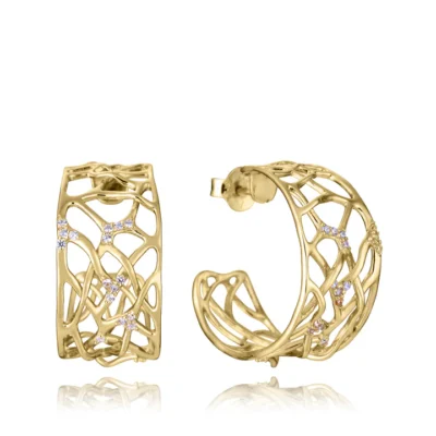 Pendientes Viceroy plata de ley bañados en oro calados