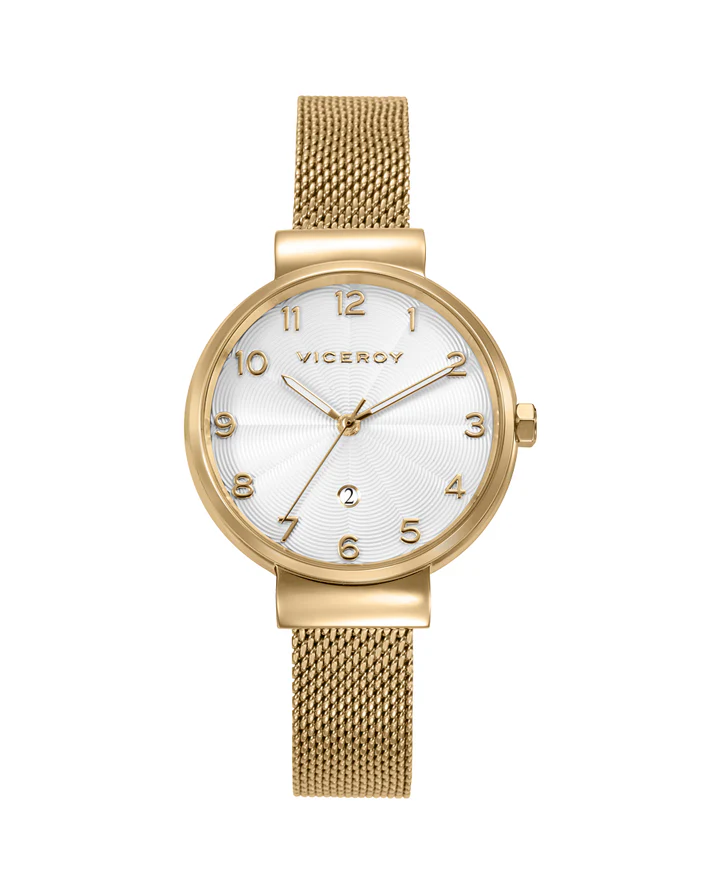 Reloj Viceroy señora acero IP dorado y malla milanesa