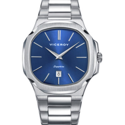 Reloj Viceroy hombre acero con forma octogonal azul