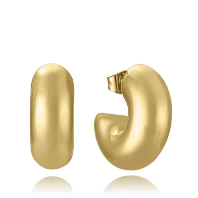 Pendientes aros anchos Viceroy acero dorados