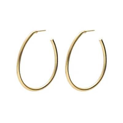 Pendientes aros grandes 45mm Victoria Cruz en Plata bañada oro