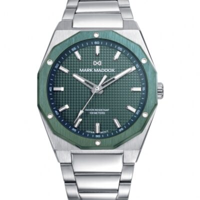 Reloj Mark Maddox hombre acero analógico esfera verde