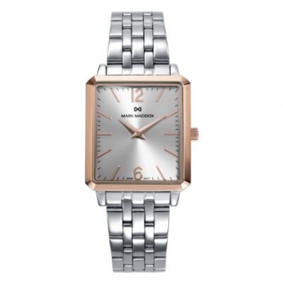 Reloj Mark Maddox esfera rectangular bitono