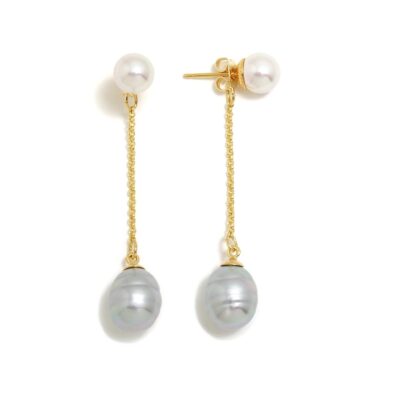 Pendientes barrocos Pertegaz dorado perlas Formentor