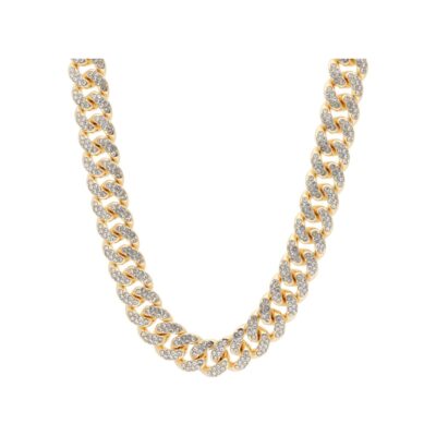 Cadena collar bronce Liska dorada y circonitas