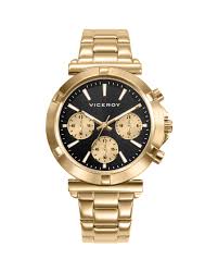 Reloj Viceroy señora IP dorado y esfera negra multifunción
