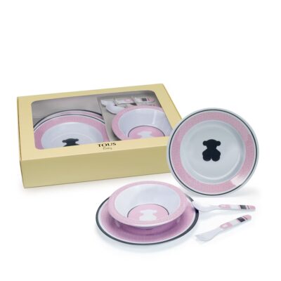 Vajilla Tous rosa 5 piezas