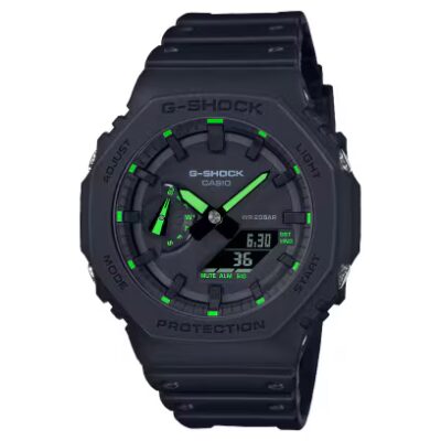 Reloj Casio utility black classic indicadores verdes