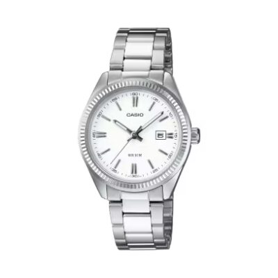 Reloj Casio acero esfera blanca series mujer