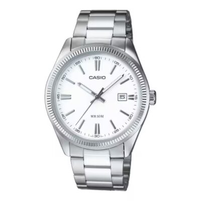Reloj Casio acero esfera blanca series