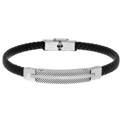 Pulsera acero Liska acero y piel