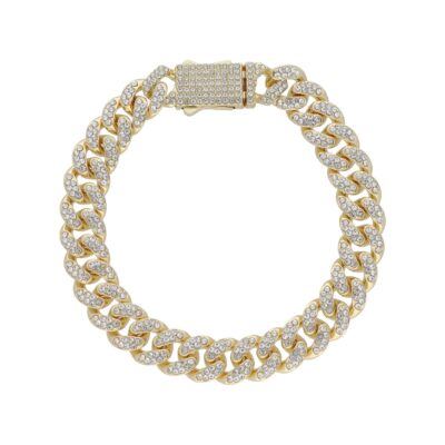 Pulsera bronce Liska dorada y circonitas