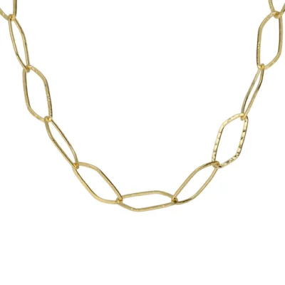 Collar corto textura eslabón Alpina en Plata bañada oro