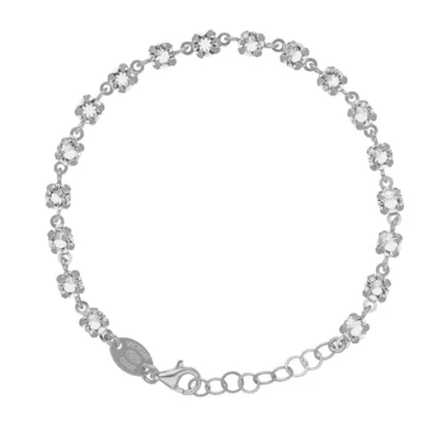 Pulsera Victoria Cruz Eunoia cristal blanco en Plata